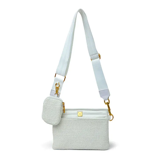 The Downtown Crossbody in White Raffia