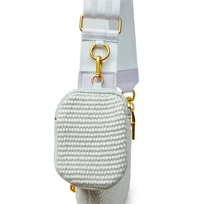 The Downtown Crossbody in White Raffia