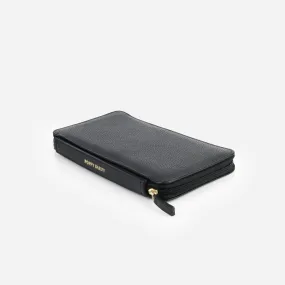 The Four Person Family Passport Holder Black Micro Pebble