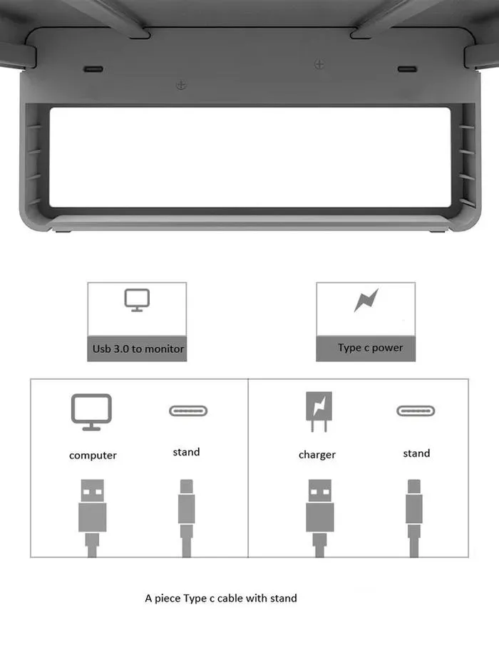 Vaydeer Smart Monitor Stand Base Wireless Charge with USB 3.0 Desk Hub - NB422