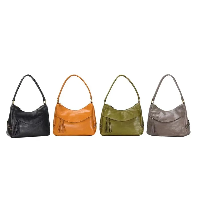 Vegetable Tanned Leather Vintage Design Crossbody Bag Ladies Shoulder Bag