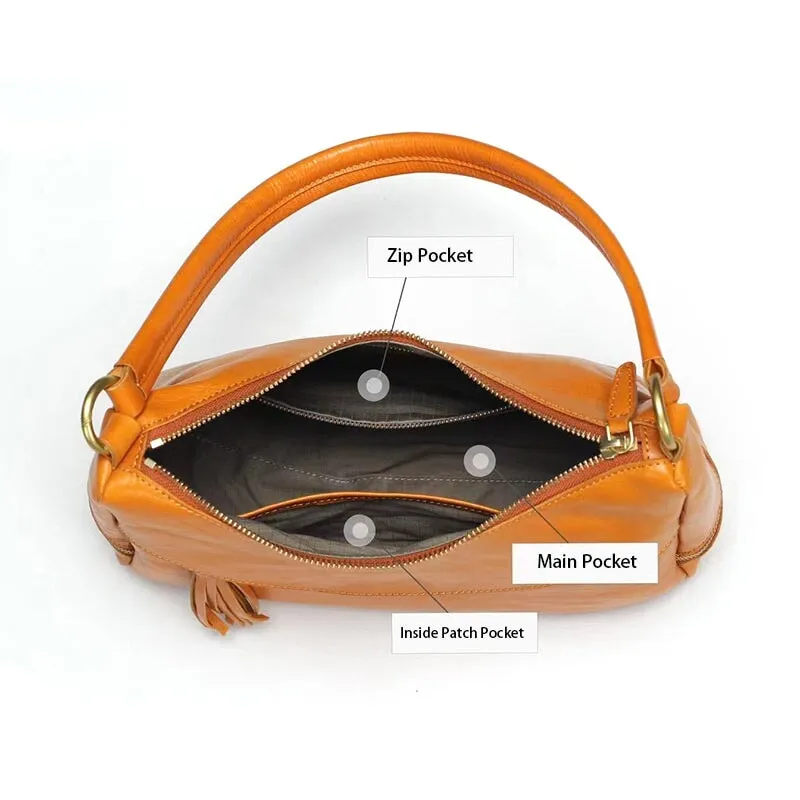 Vegetable Tanned Leather Vintage Design Crossbody Bag Ladies Shoulder Bag