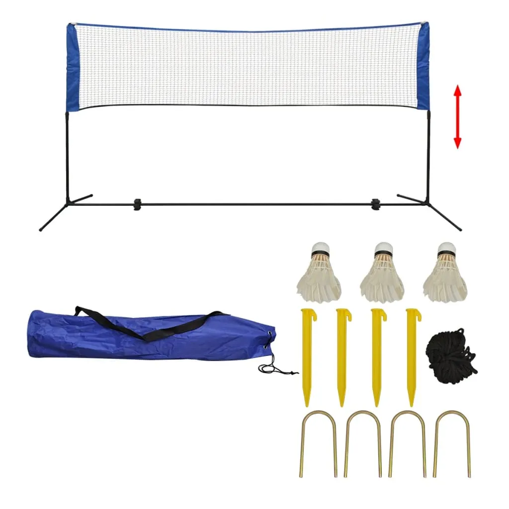 vidaXL Badminton Net Set with Shuttlecocks 300x155 cm