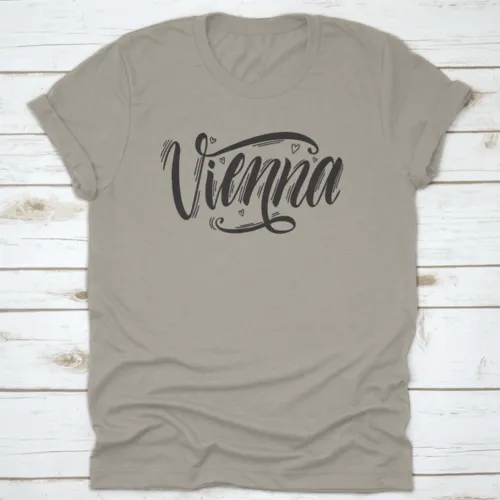 Vienna, Austria Capital City Typography Lettering Design, Hand Drawn