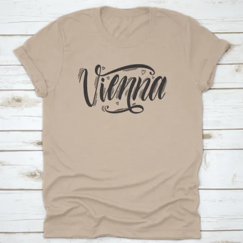 Vienna, Austria Capital City Typography Lettering Design, Hand Drawn