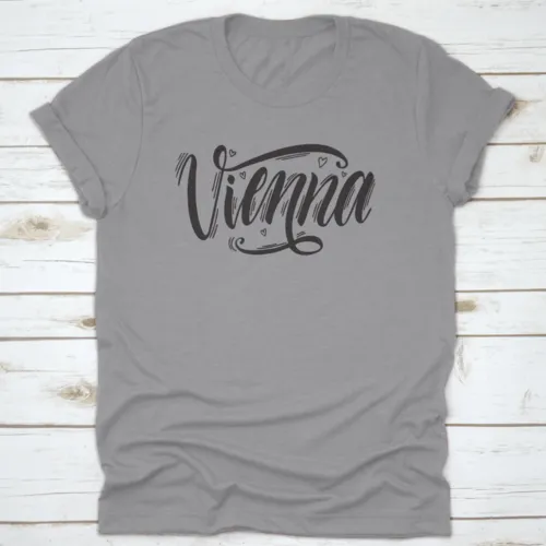 Vienna, Austria Capital City Typography Lettering Design, Hand Drawn