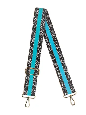 Viv & Lou Aqua Stripe Dot Crossbody Strap