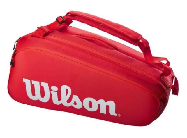 WILSON SUPER TOUR 9 PK BAG RED