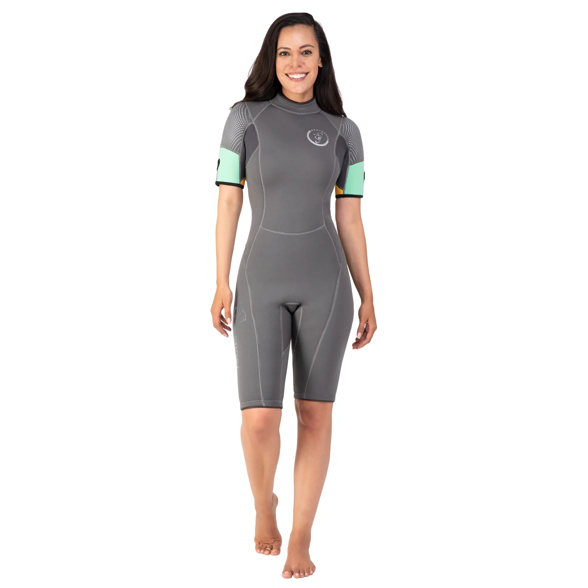 Women's 3mm ﻿Explorer Shorty Wetsuit - Gray Mint