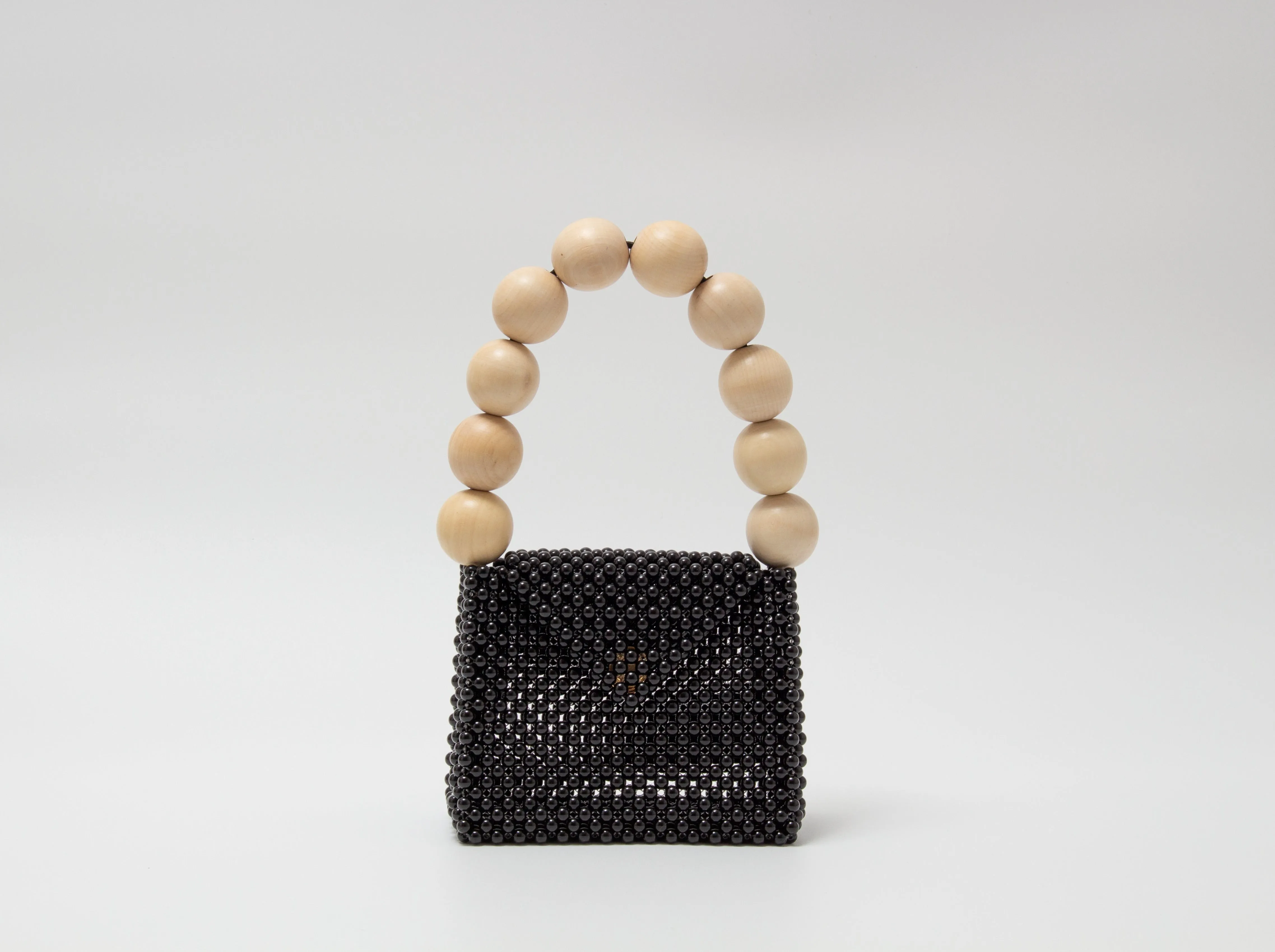 wood ball hand bag（black）