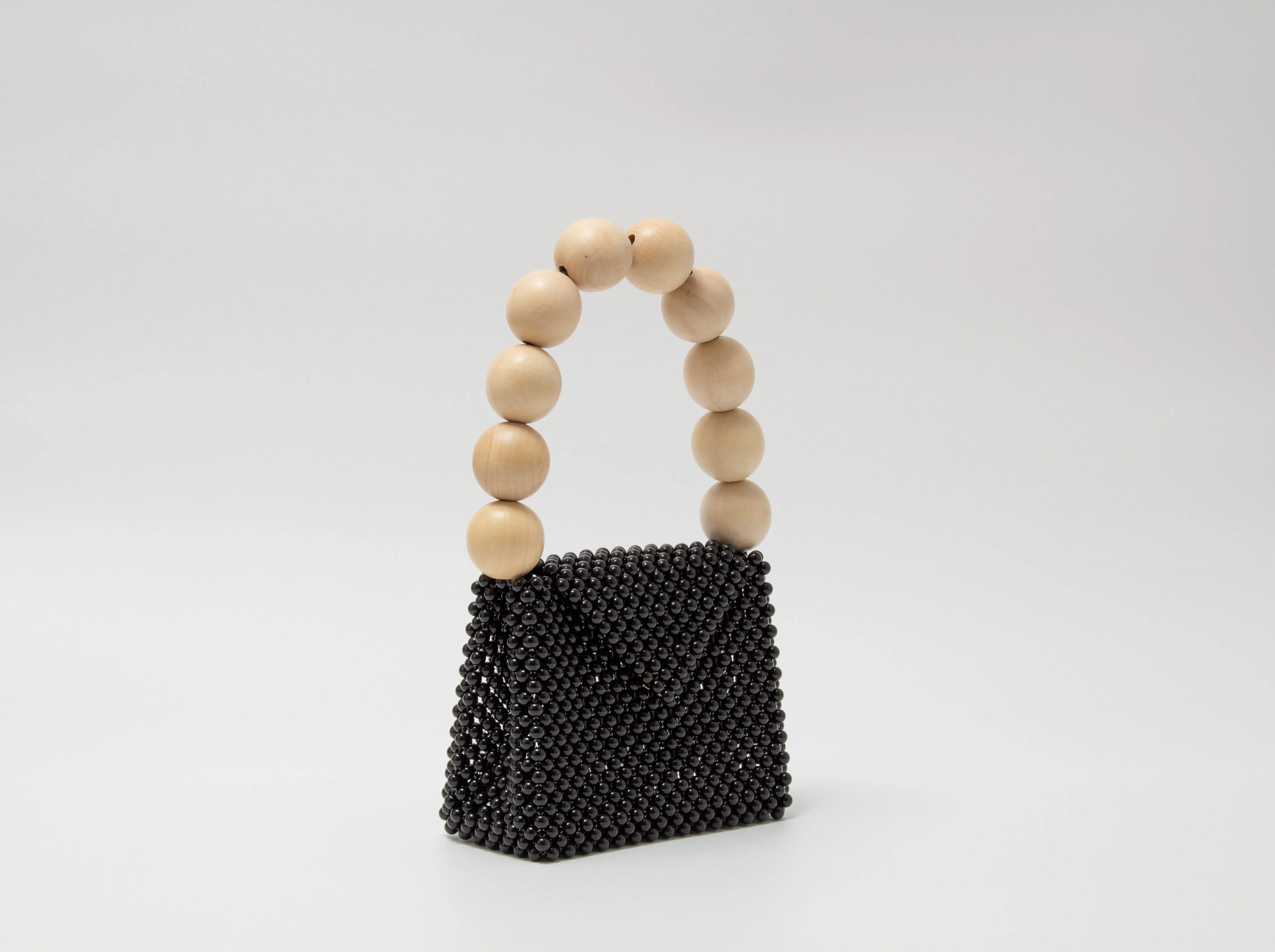 wood ball hand bag（black）