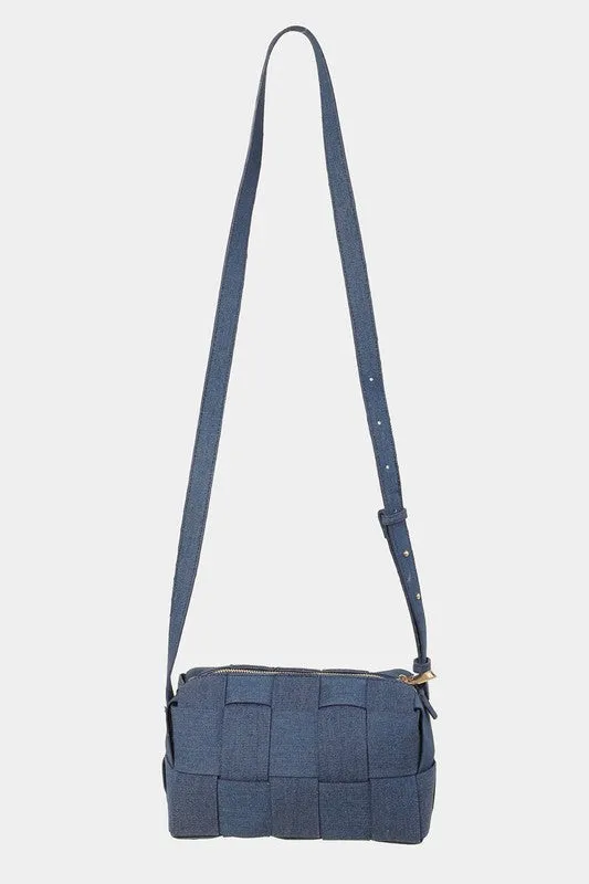 Woven Crossbody Bag with Adjustable Strap