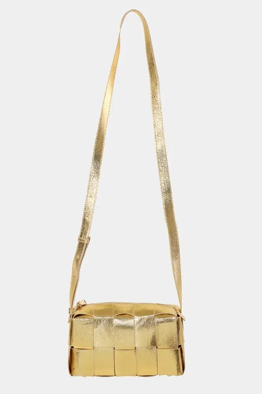 Woven Crossbody Bag with Adjustable Strap